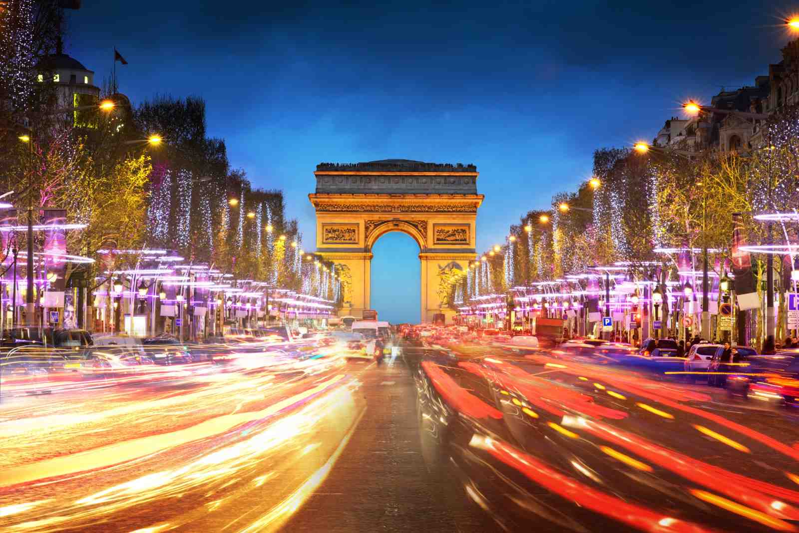 Parisian Night Lights Arc de Triomphe Wall Art