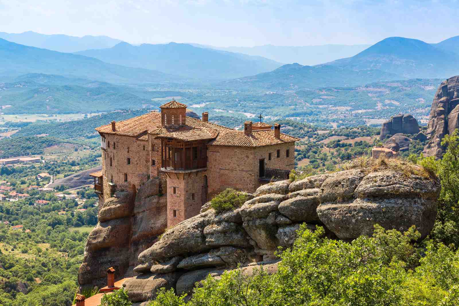 Meteora Monastery Greece Mountain Landscape Wall Art