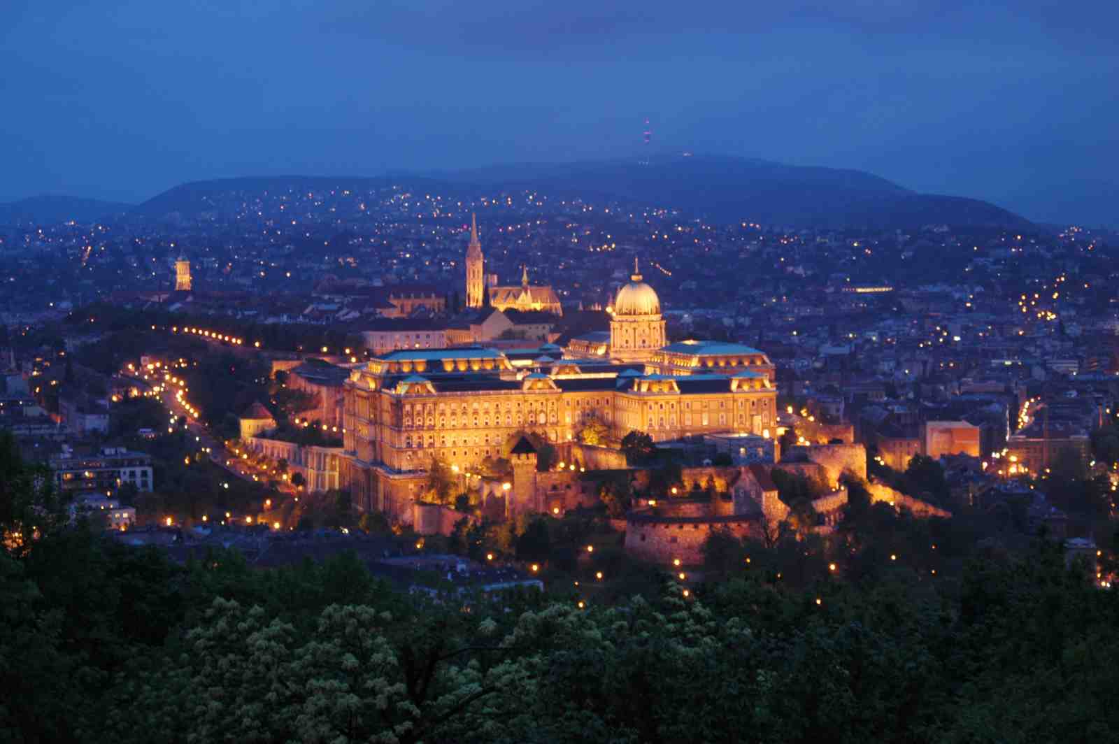Budapest Castle Twilight Wall Art