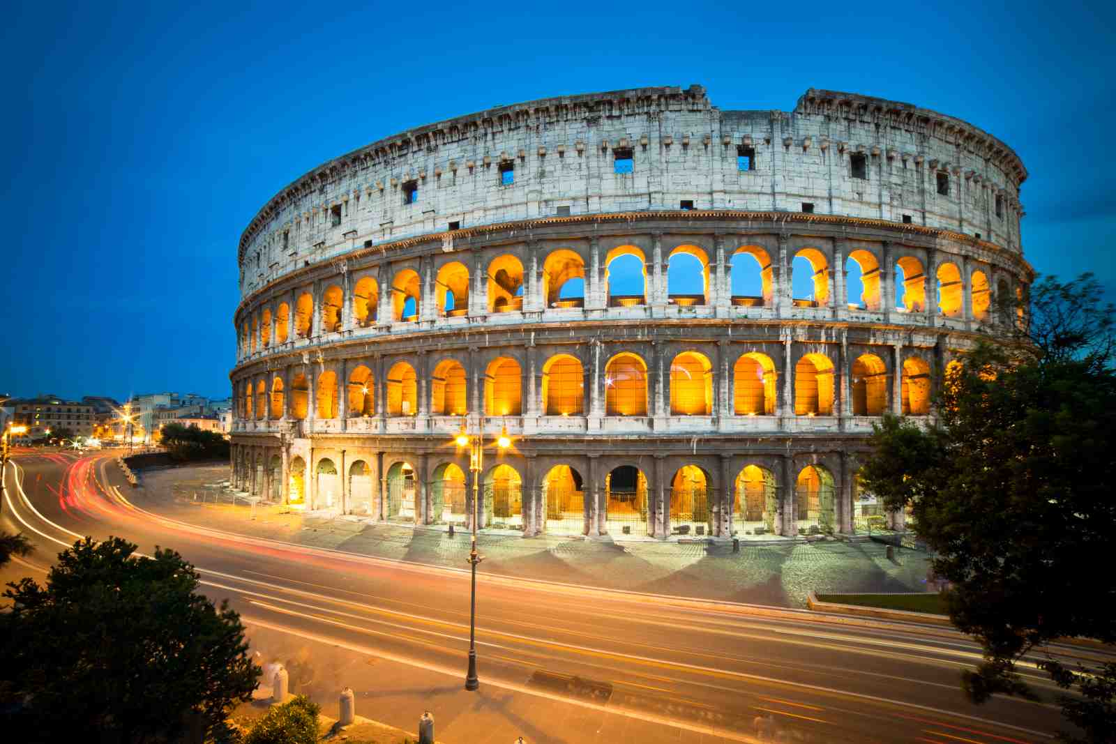 Colosseum at Dusk Wall Art - Rome Travel Art