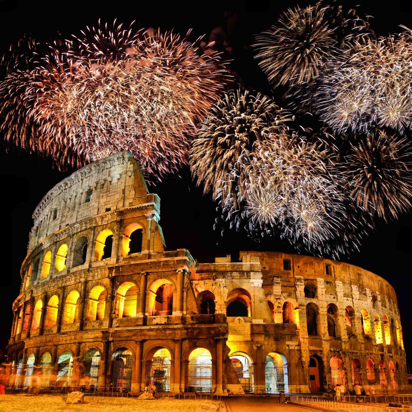 Colosseum Fireworks Italy Wall Art