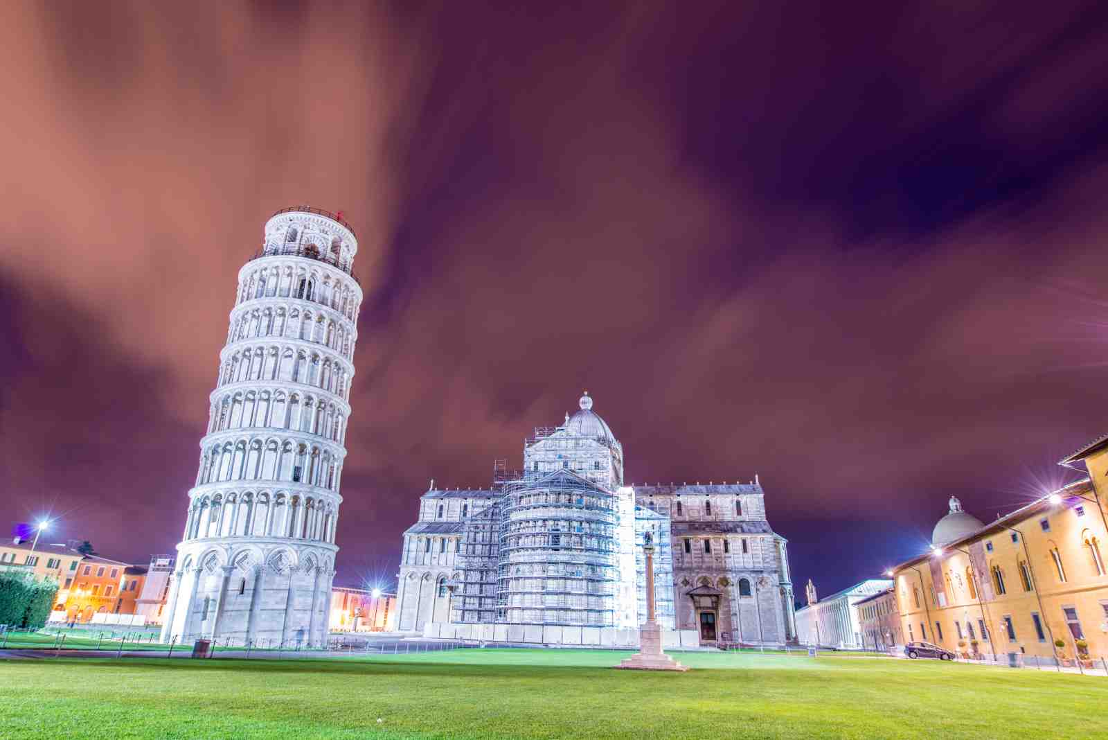 Leaning Tower of Pisa Night Scene Wall Art