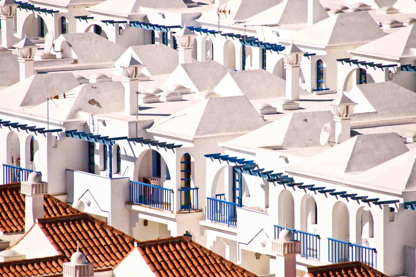 Mediterranean White Rooftops Wall Art