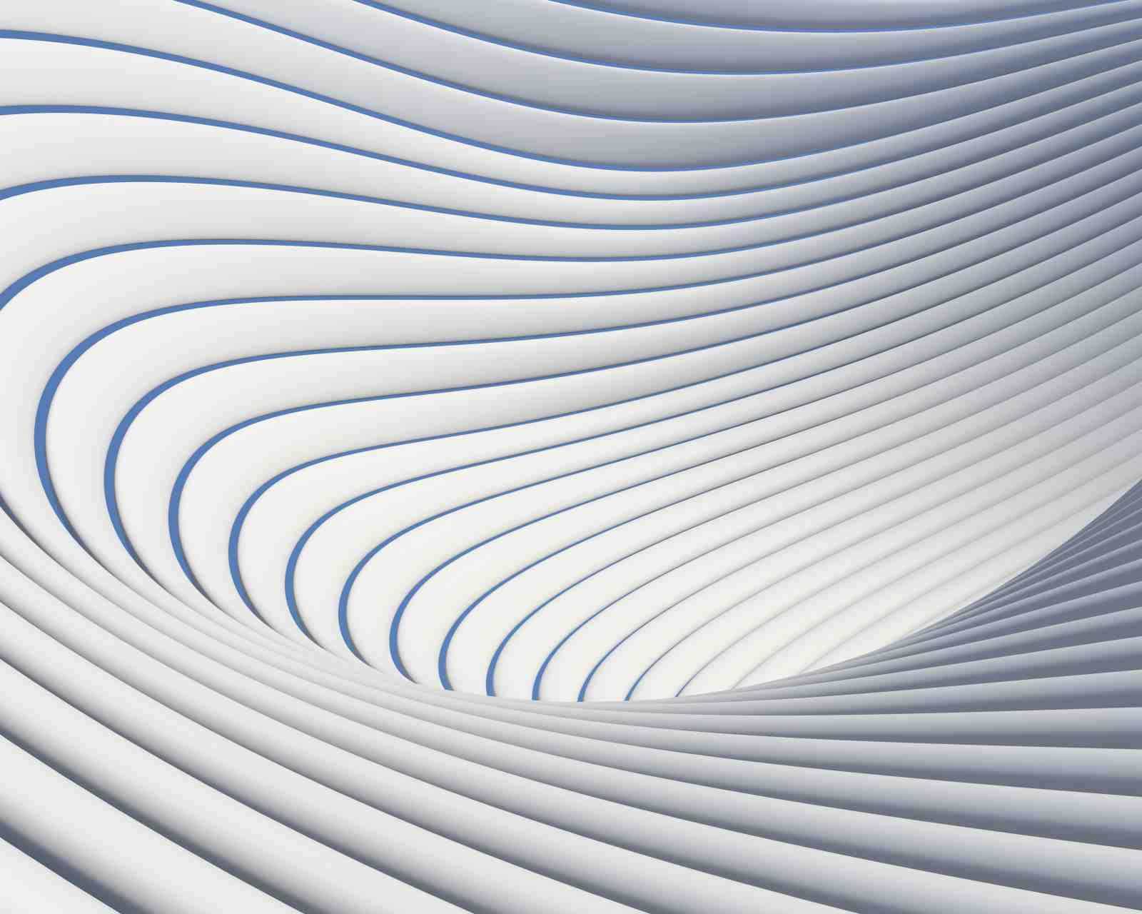 Abstract Waves White & Blue Wall Art