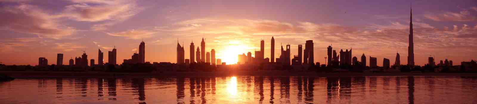 Dubai Skyline Sunset Panorama Wall Art