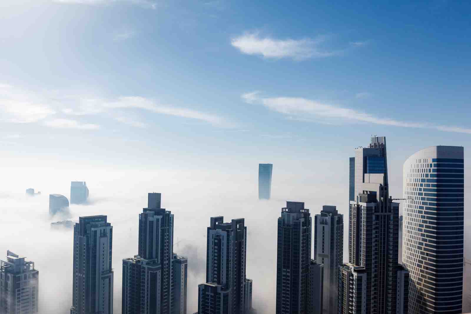 Misty Metropolis Skyline Wall Art