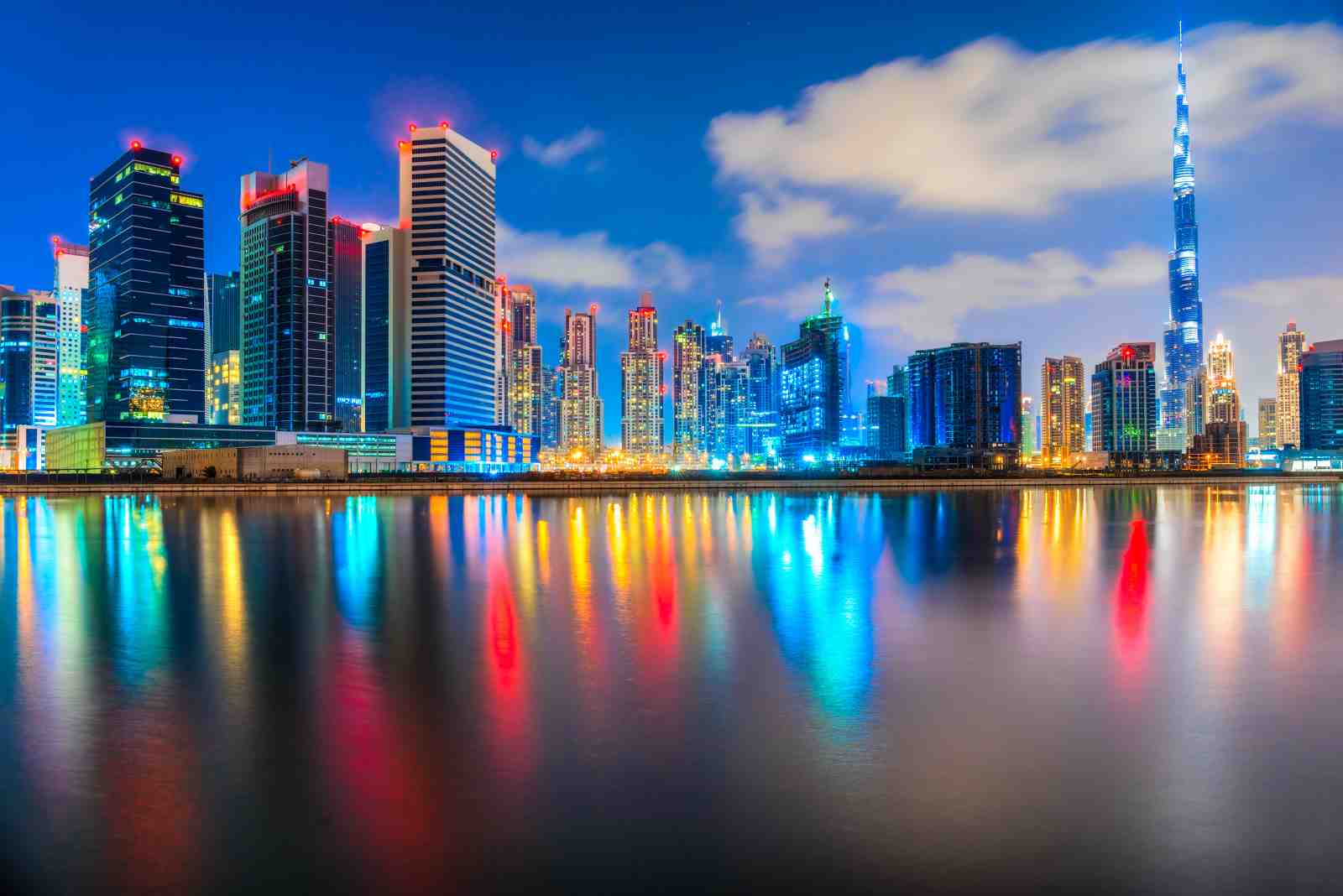 Dubai Skyline Reflection Wall Art | Modern Cityscape Art