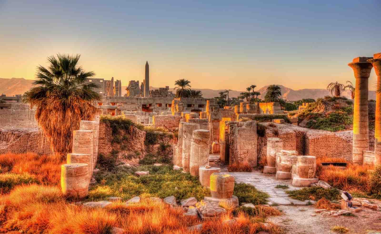 Ancient Egyptian Temple Sunset Wall Art