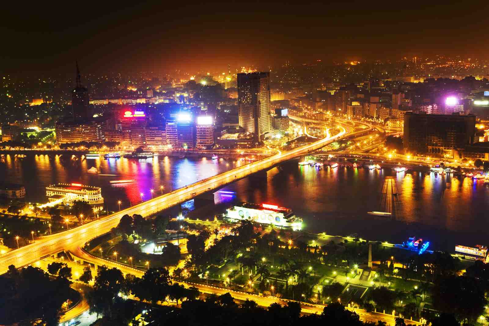 Cairo Nightscape River View Wall Art