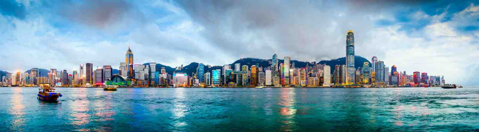 Vibrant Hong Kong Skyline Wall Art