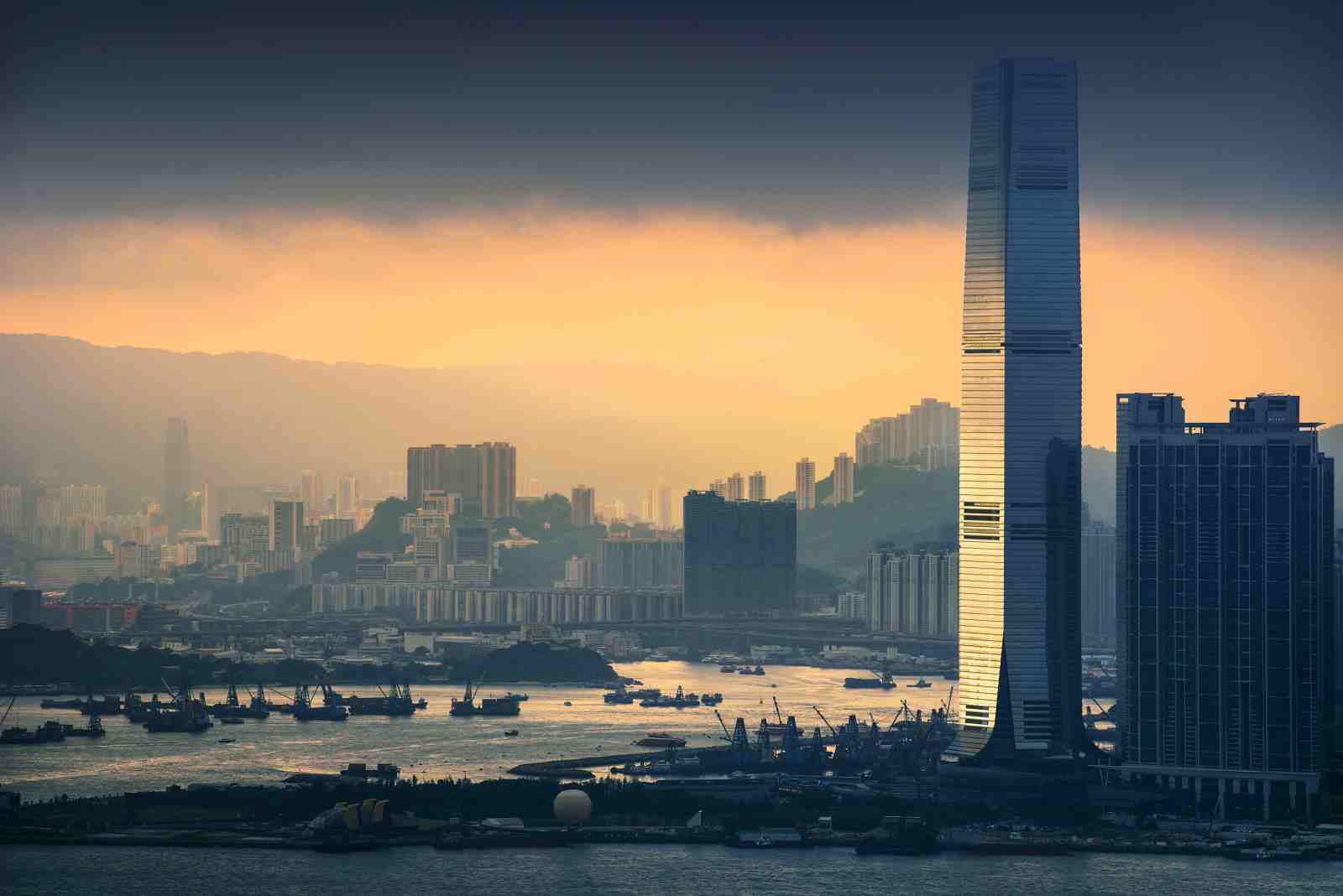 Hong Kong Skyline Sunset Wall Art