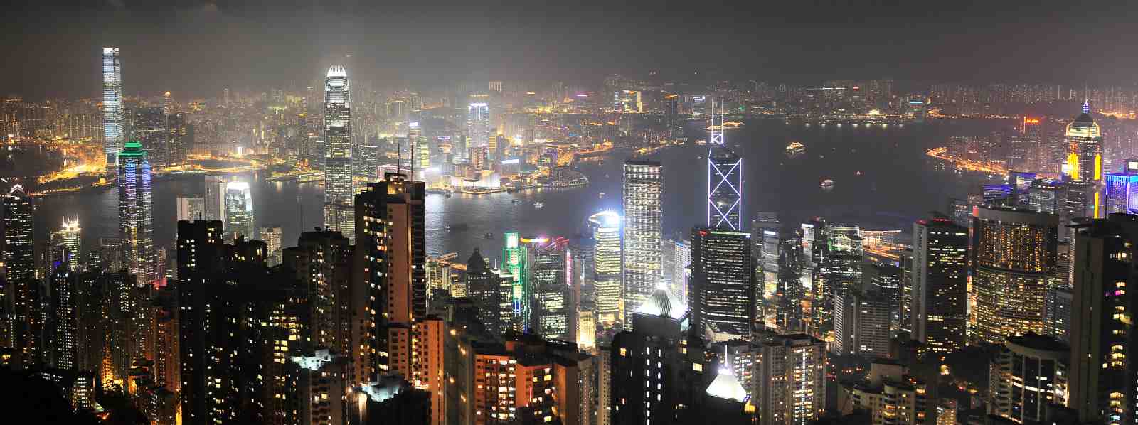 Hong Kong Skyline Night Cityscape Wall Art