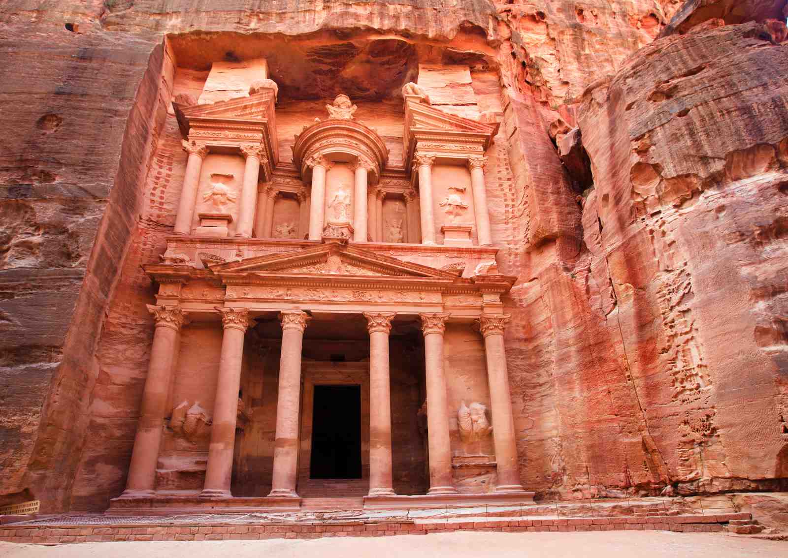 Majestic Petra Treasury Ancient Facade Wall Art