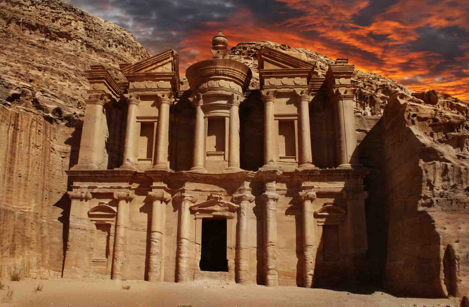 Petra Monastery Sunset Wall Art