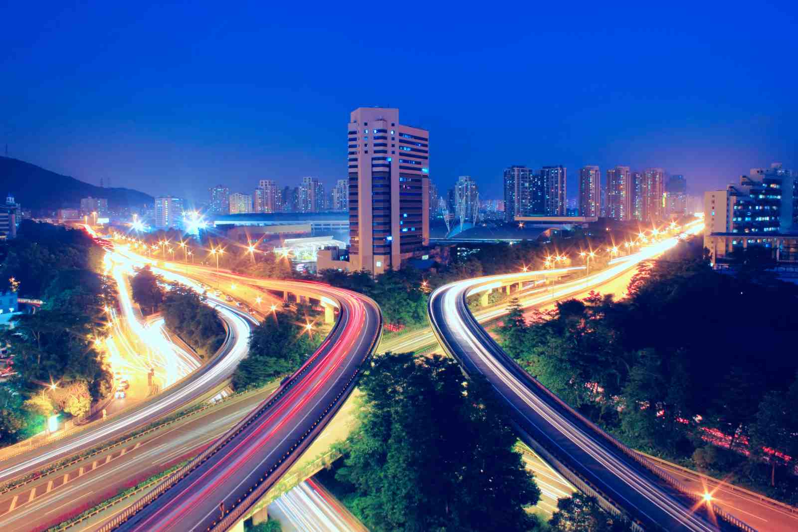 Modern Cityscape Highway Wall Art
