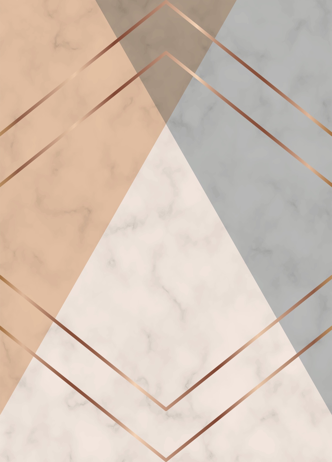 Geometric Marble Rose Gold Wall Art