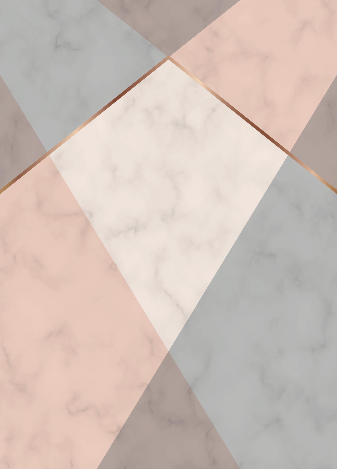 Geometric Marble & Rose Gold Wall Art