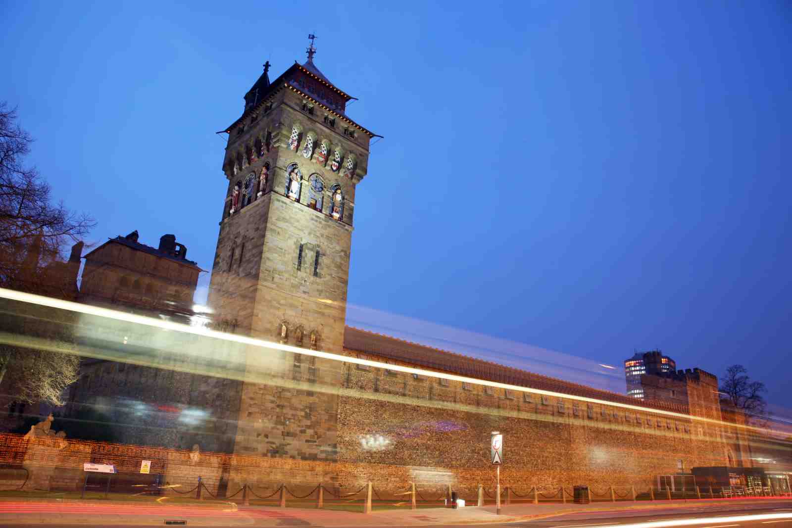 Majestic Castle Tower Blue Hour Wall Art
