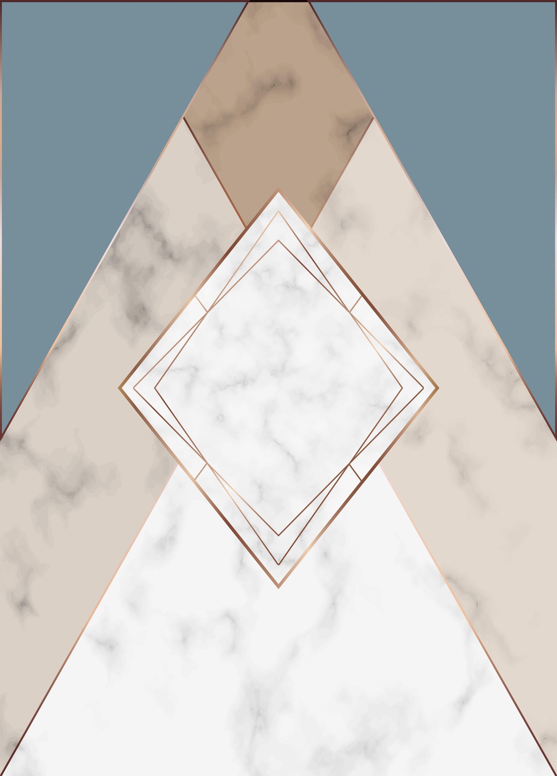 Geometric Marble & Rose Gold Wall Art