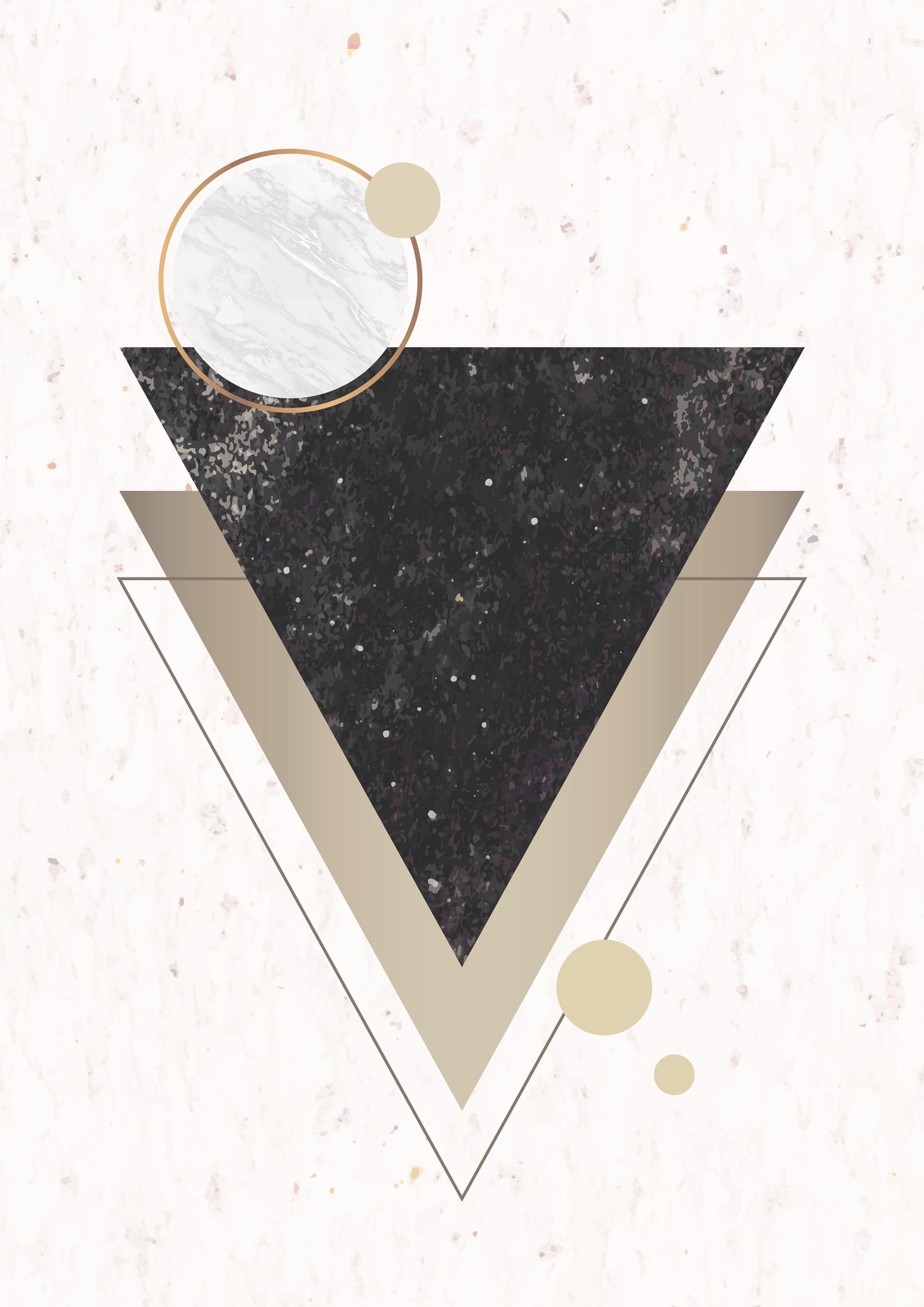 Modern Geometric Abstract Gold & Marble Wall Art