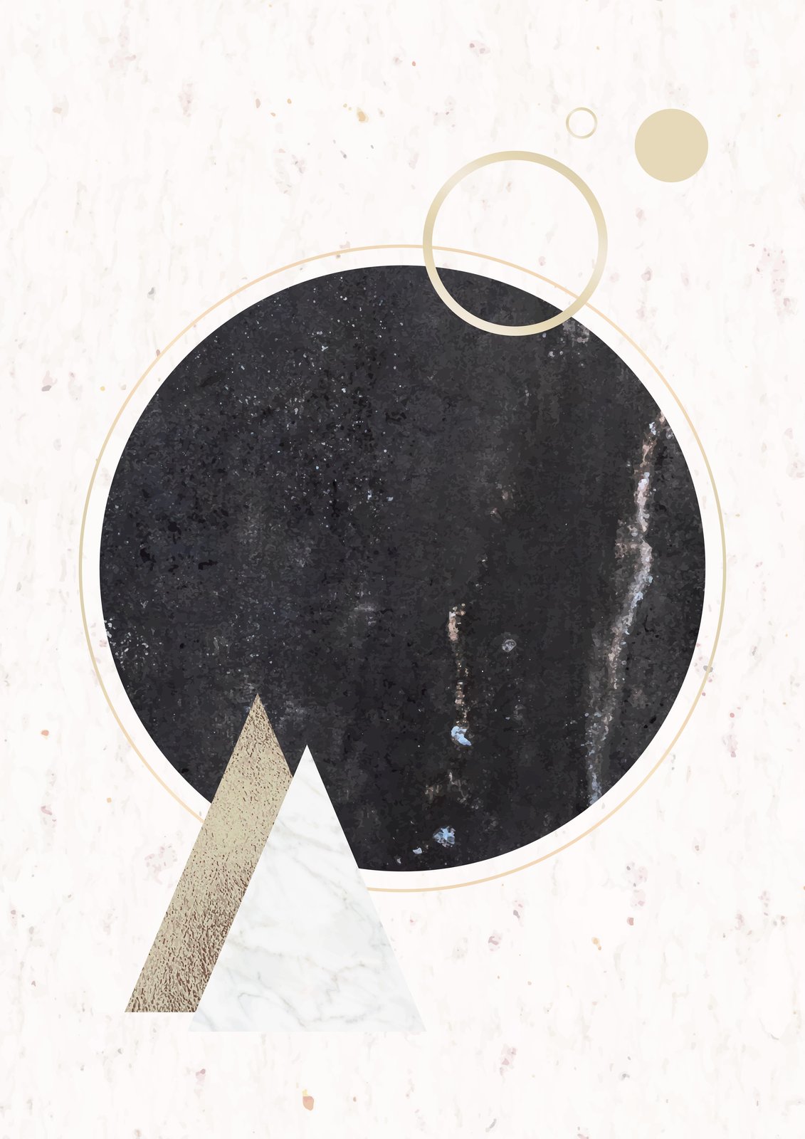Abstract Geometric Gold Marble Wall Art