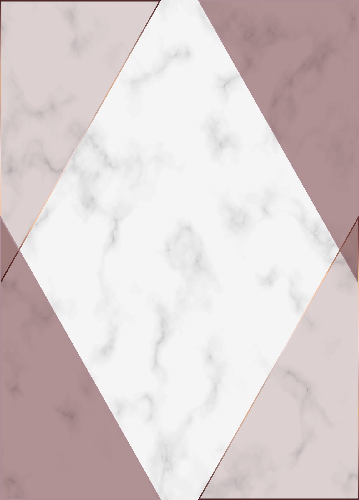 Elegant Rose Gold Marble Geometric Wall Art