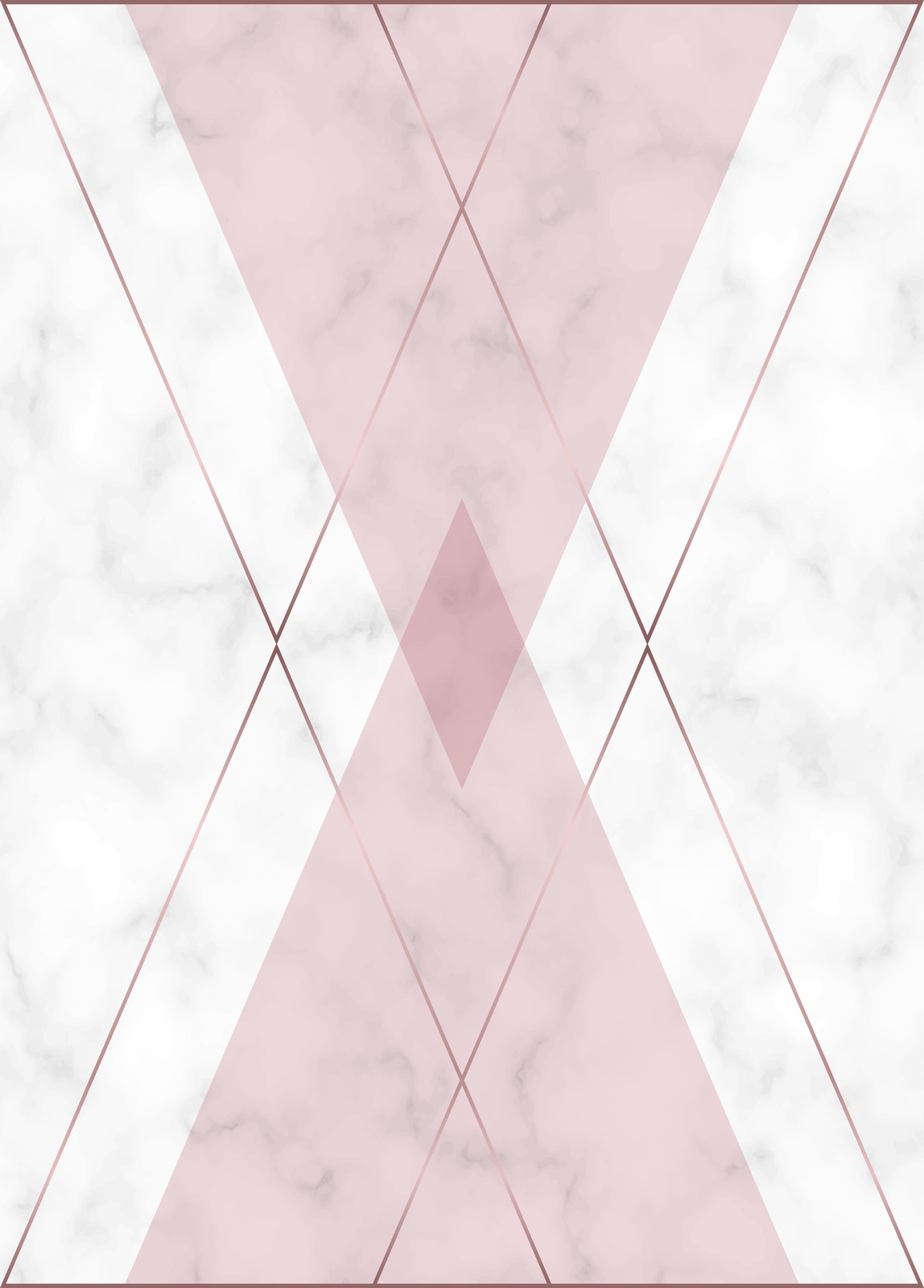 Elegant Rose Gold Marble Geometric Wall Art