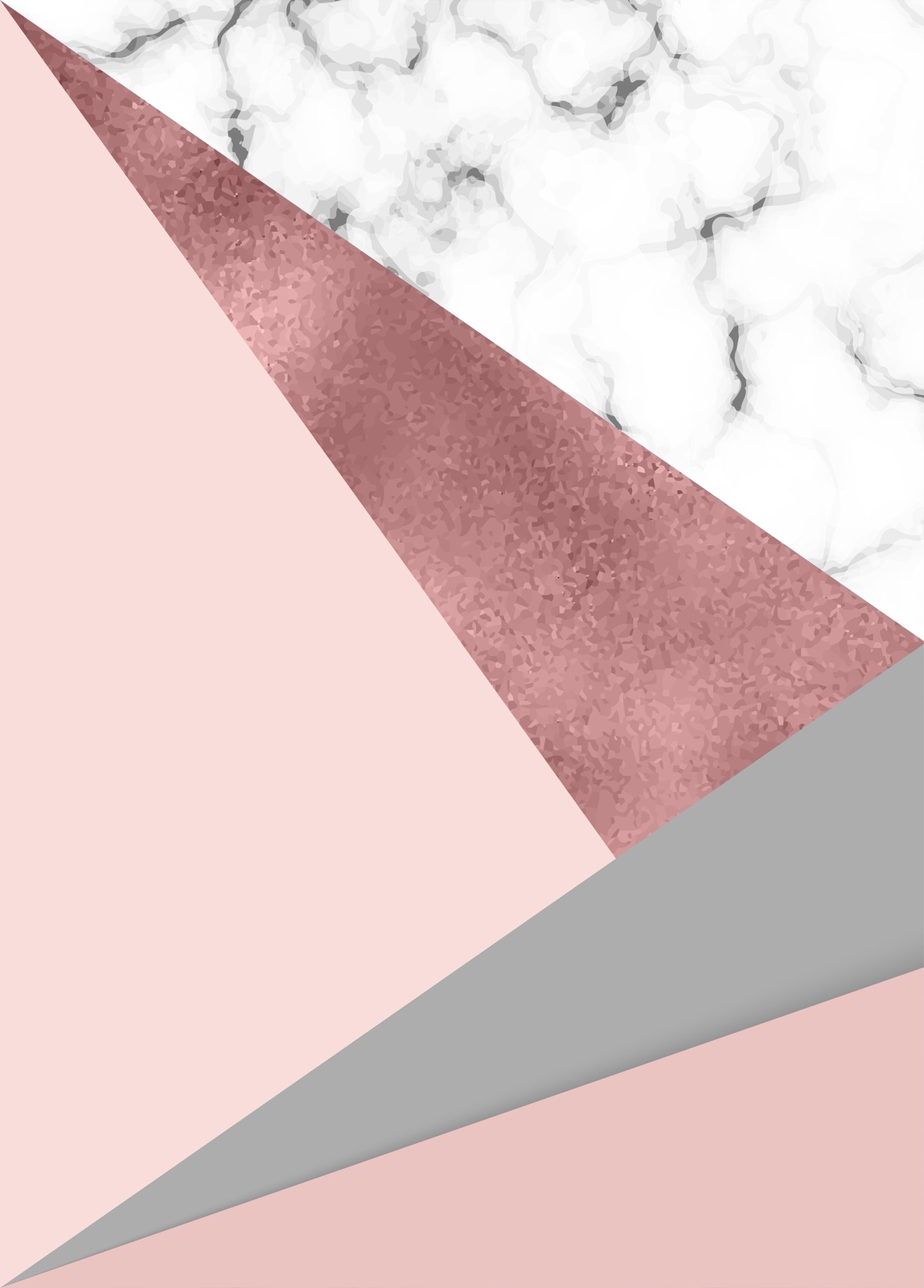Geometric Rose Gold Marble Wall Art
