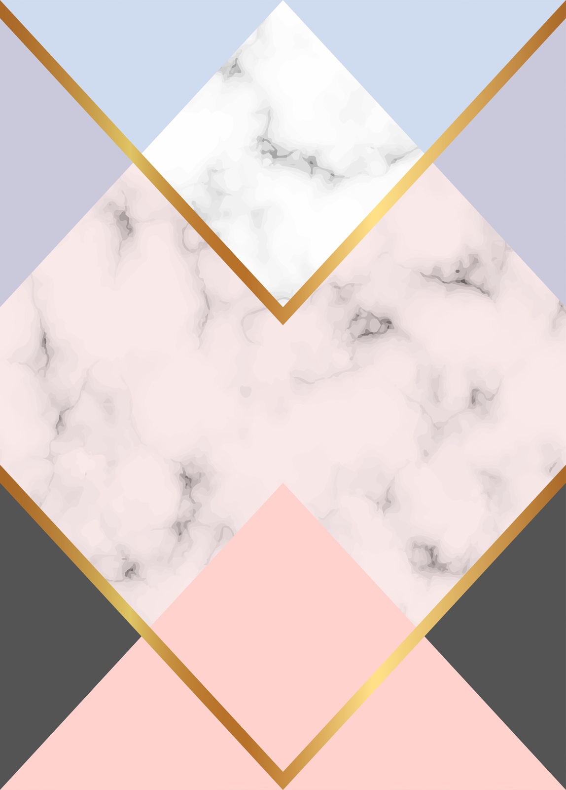 Geometric Marble Gold Abstract Wall Art