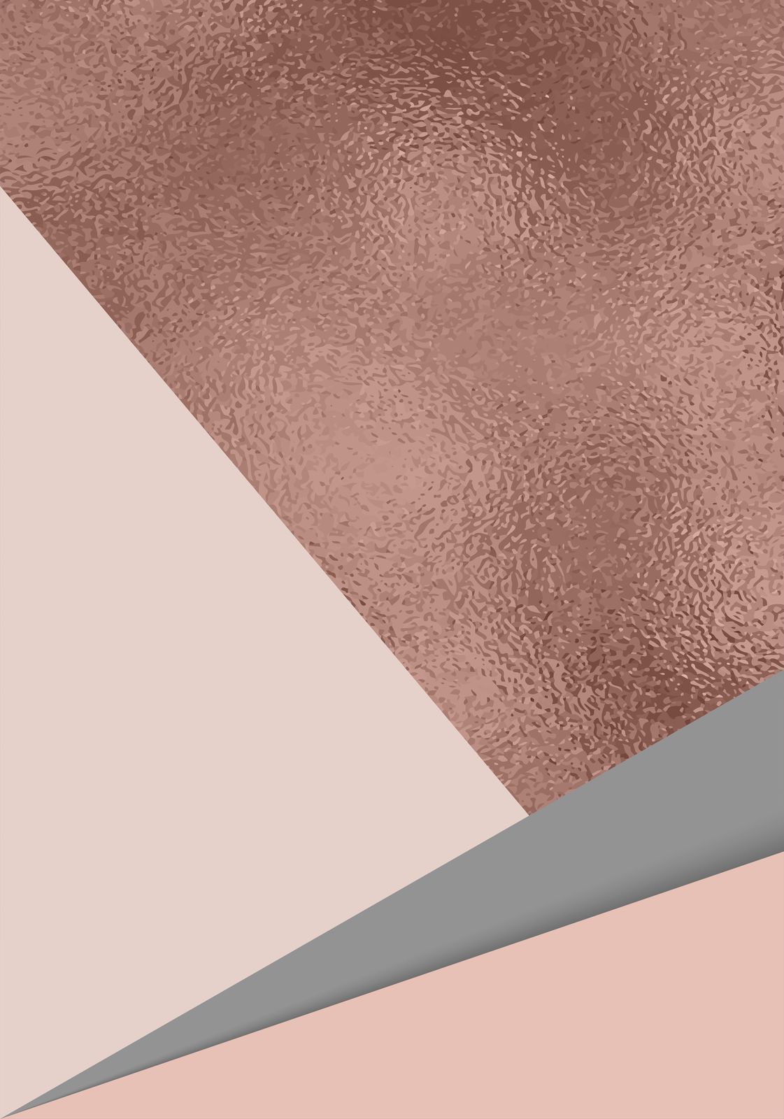 Rose Gold Geometric Abstract Wall Art