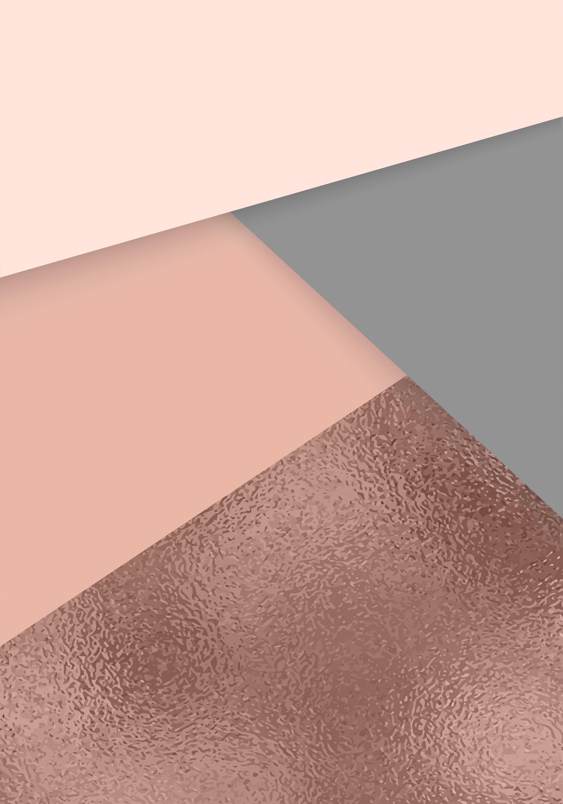 Rose Gold Geometric Abstract Wall Art