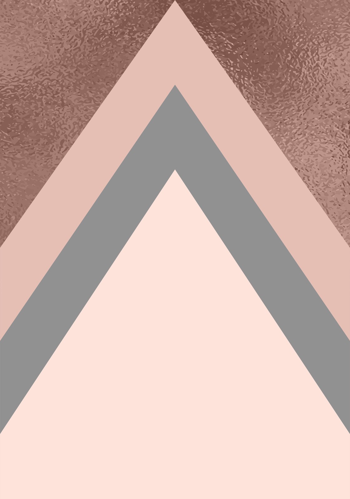 Rose Gold Geometric Mountains Wall Art