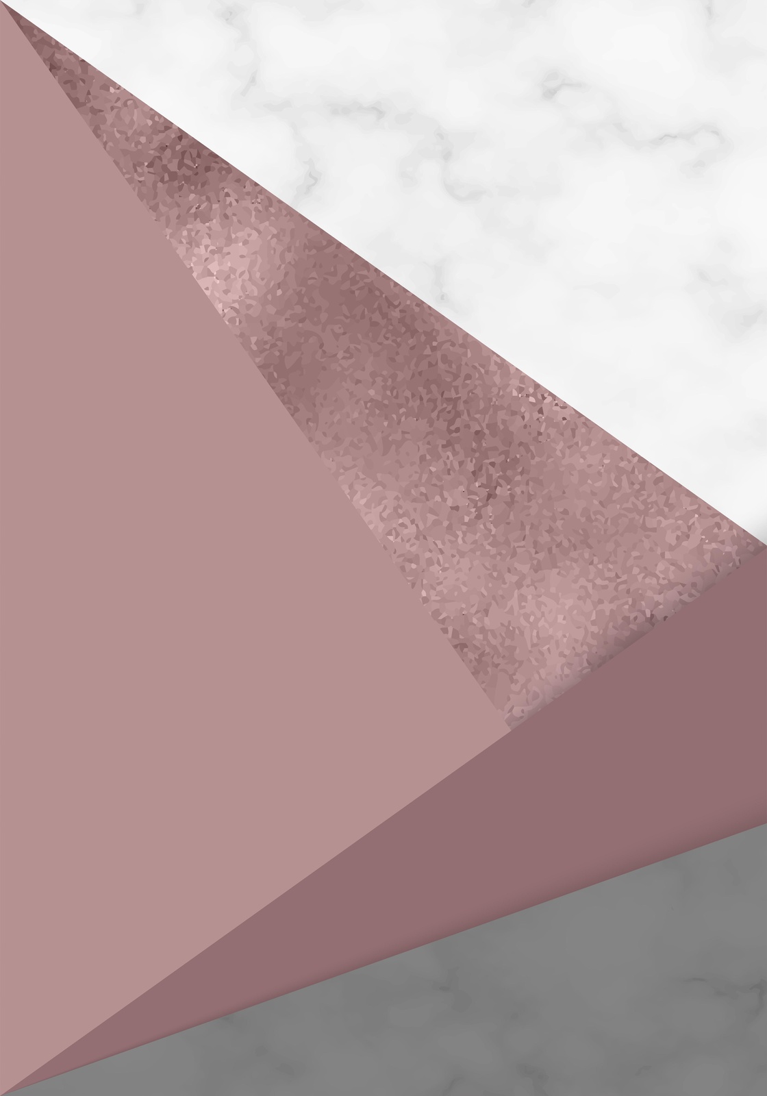 Elegant Rose Gold Marble Geometric Wall Art