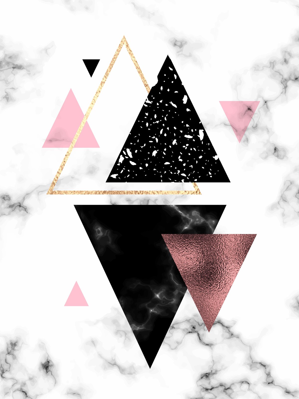 Geometric Marble & Rose Gold Wall Art