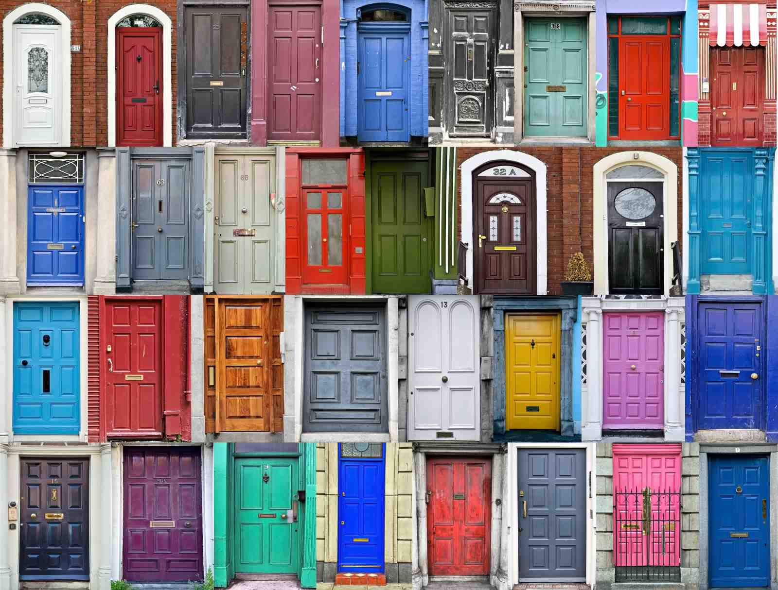 Colorful Doors Collage Wall Art