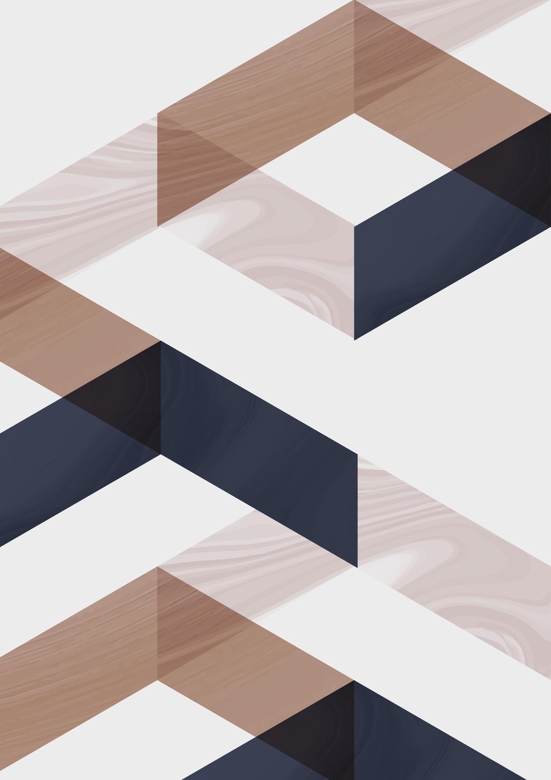 Geometric Wood Grain Diamond Wall Art