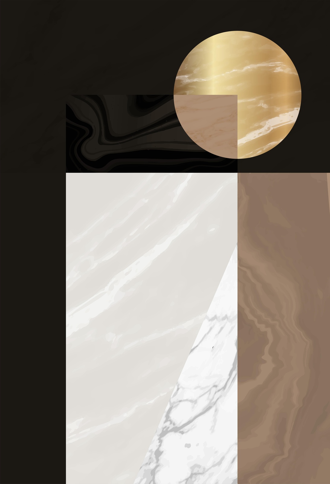 Luxury Marble & Gold Geometric Wall Art