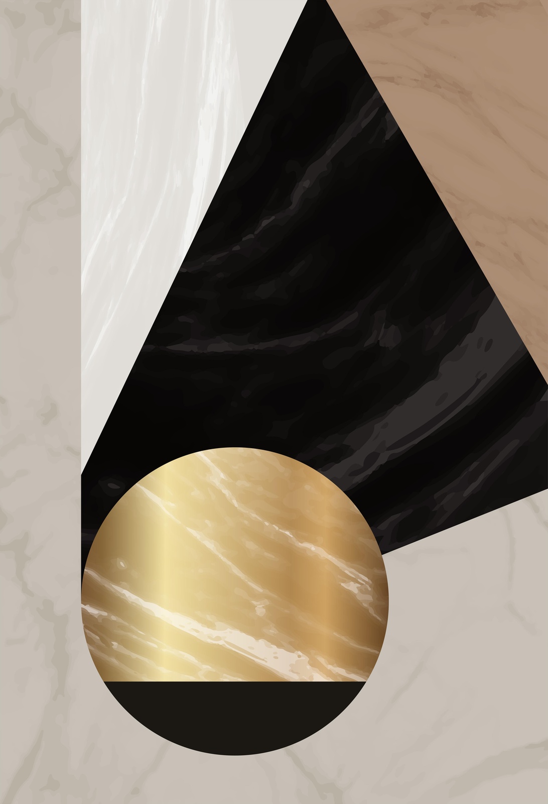 Modern Geometric Gold Marble Wall Art