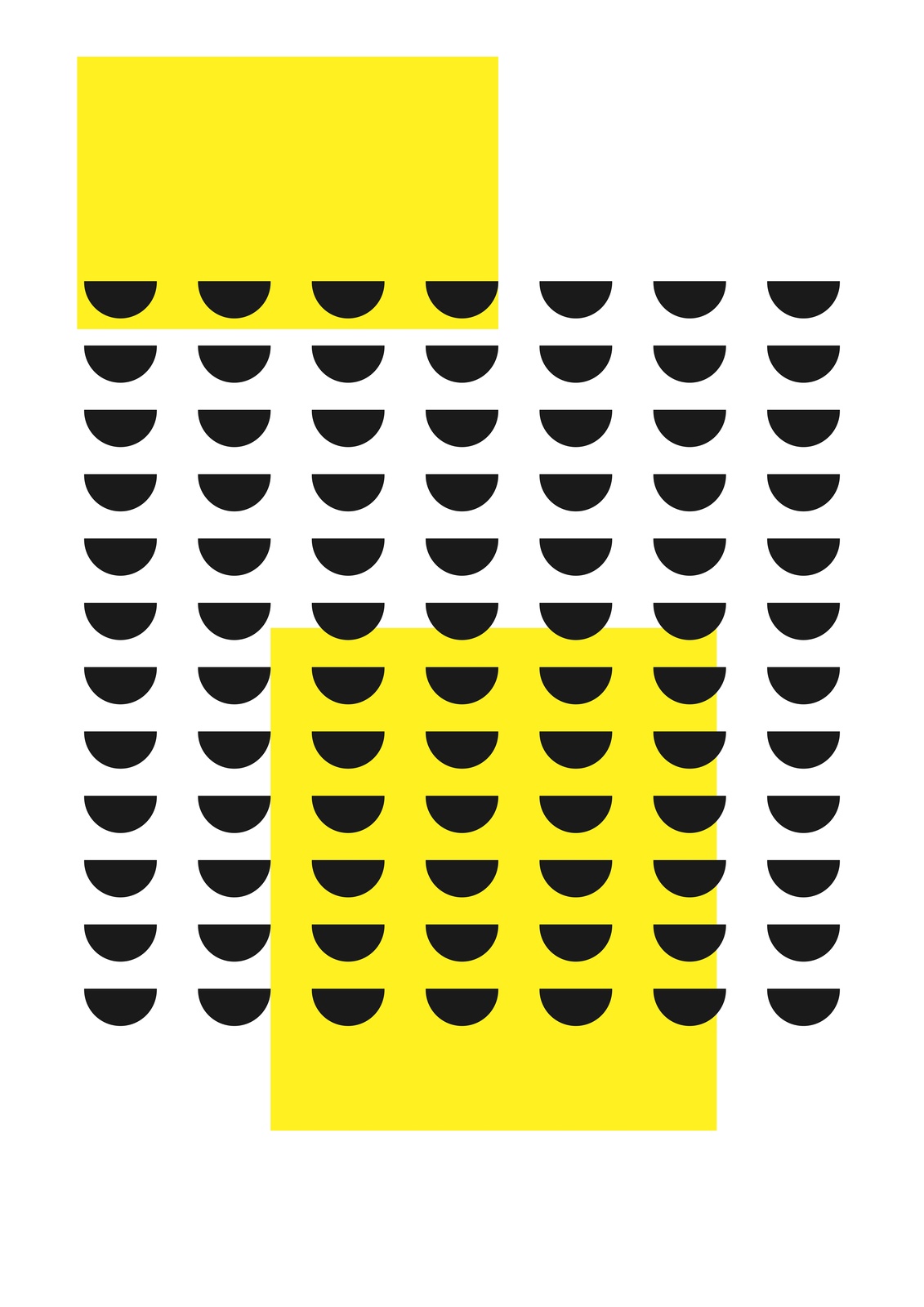 Abstract Yellow & Black Semi-Circle Wall Art