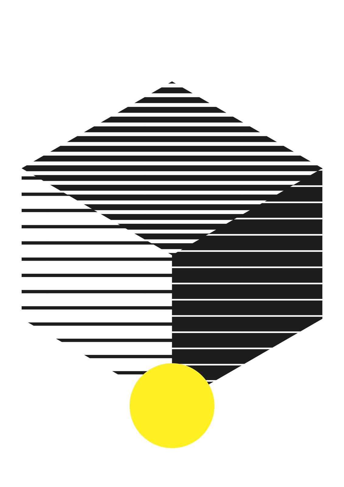 Abstract Geometric Yellow Circle Wall Art