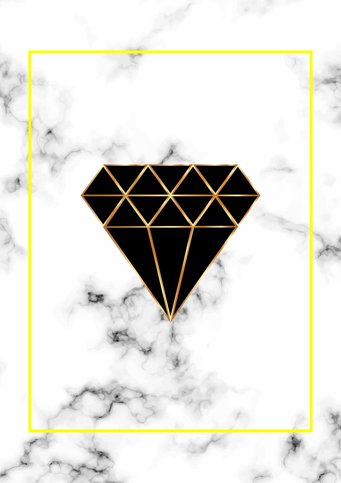 Geometric Diamond Marble Wall Art