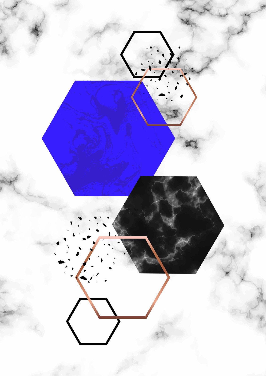 Abstract Hexagon Art Wall Art