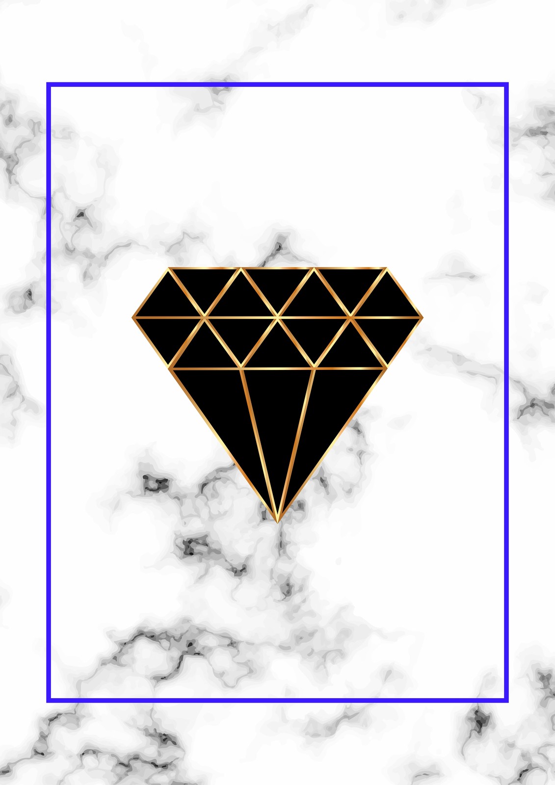 Luxury Diamond Geometric Marble Wall Art