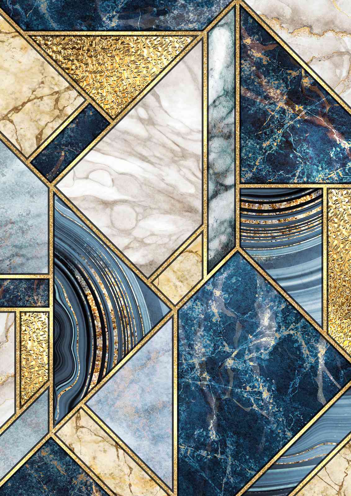 Luxury Geode & Marble Geometric Wall Art