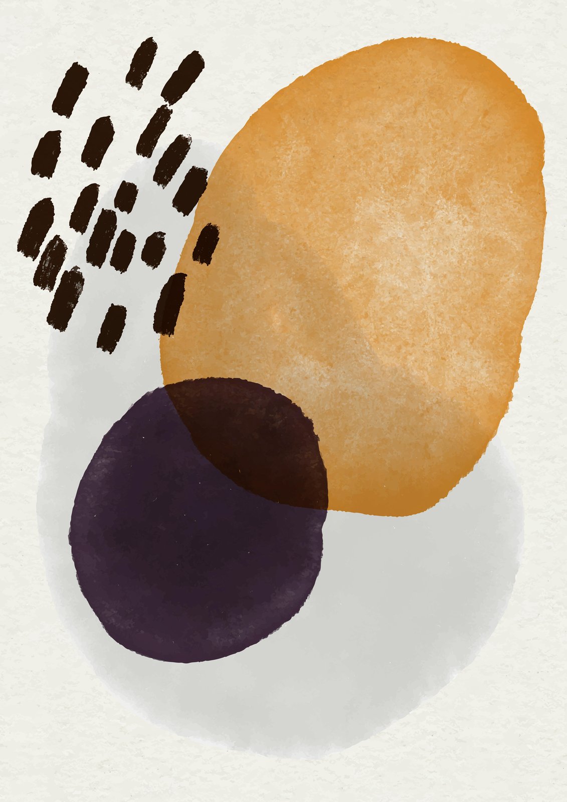 Modern Abstract Boho Ochre Purple Wall Art