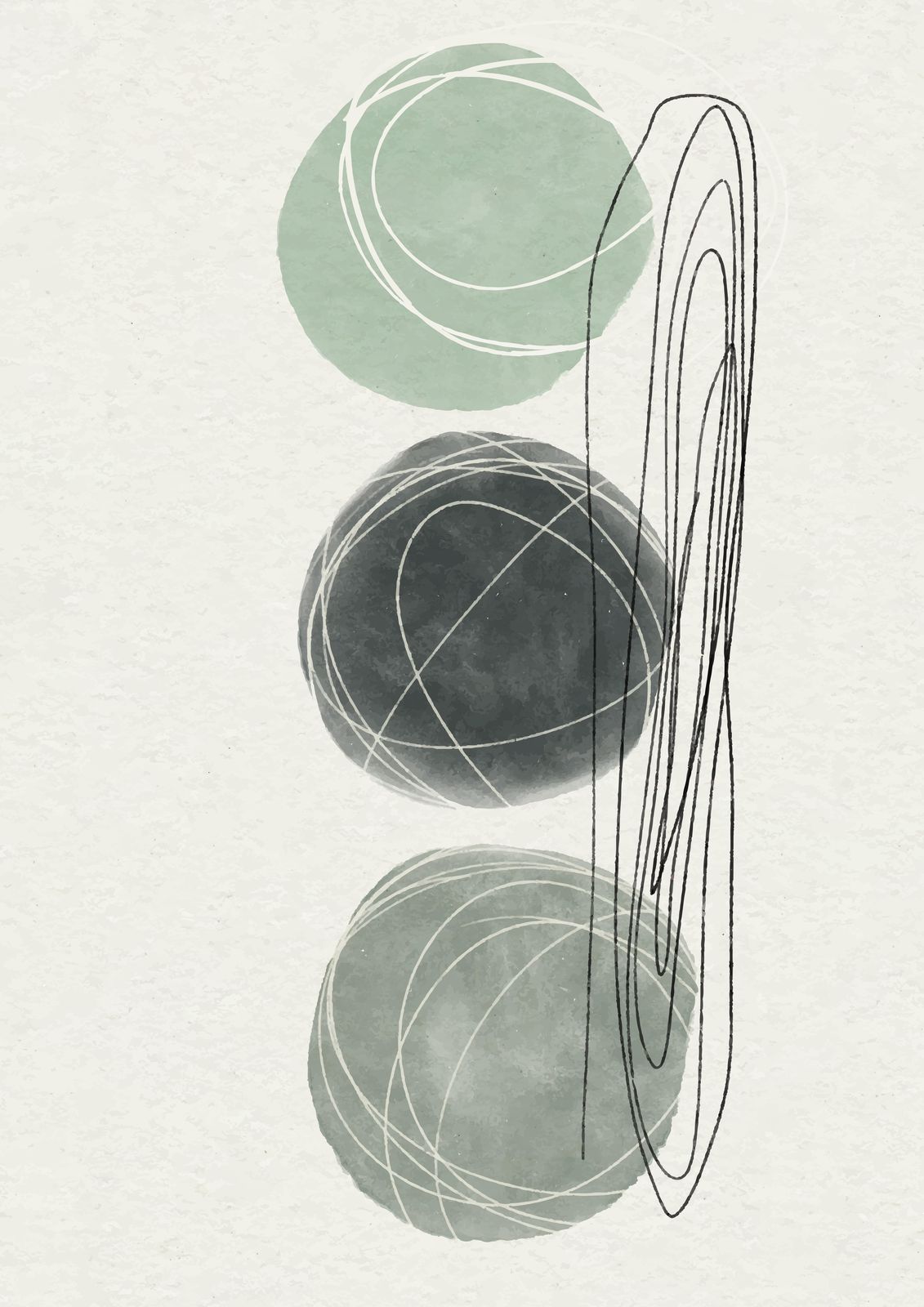 Abstract Spheres & Lines Wall Art