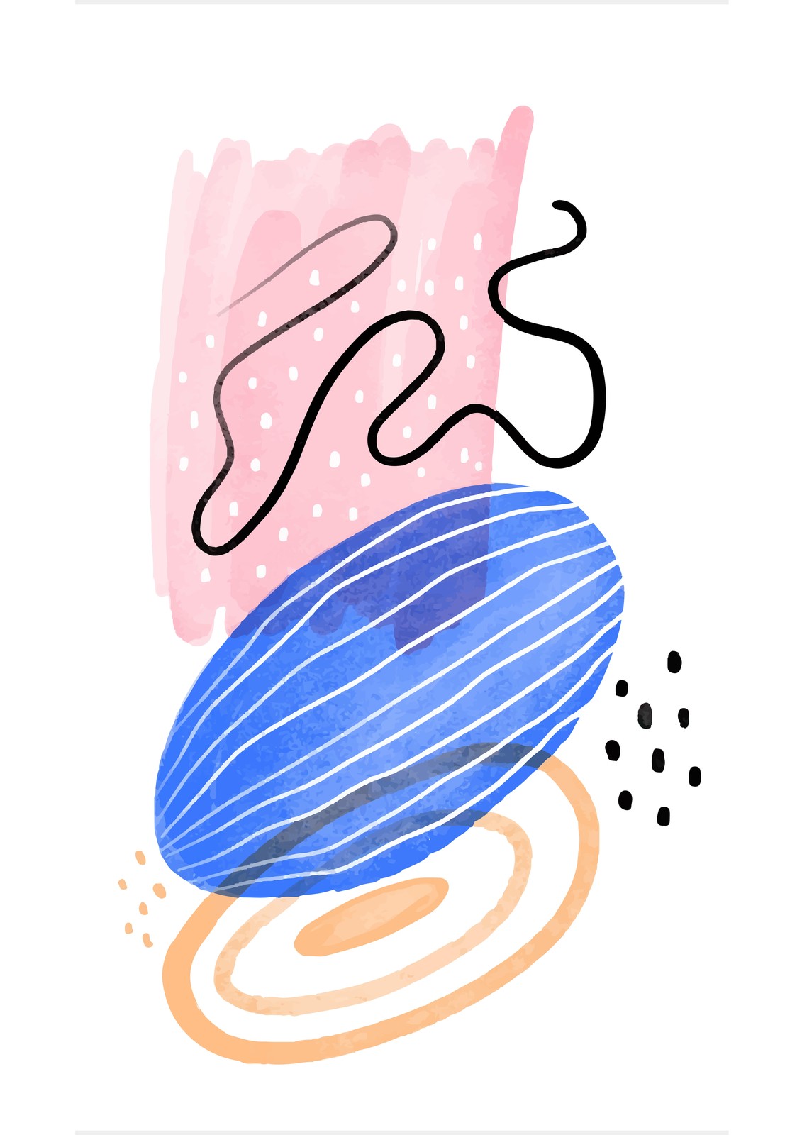 Bohemian Abstract Blue & Pink Wall Art