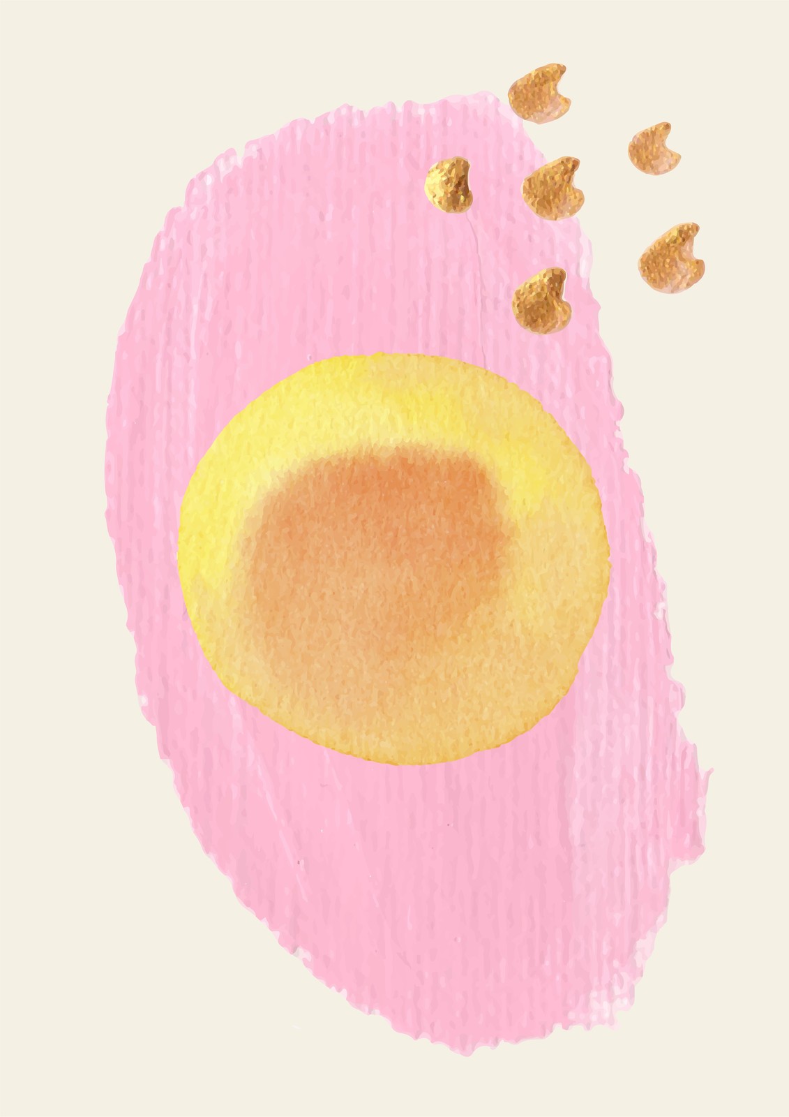 Blush Abstract Circles Gold Accent Wall Art