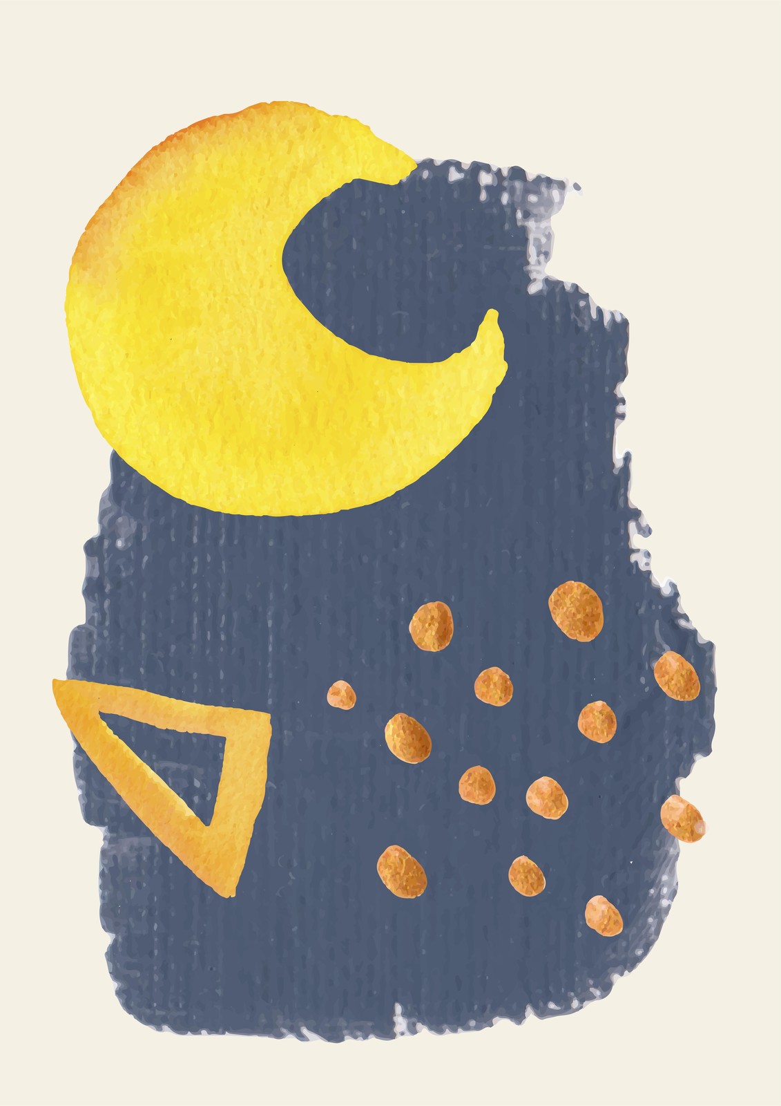 Modern Celestial Abstract Yellow Moon Wall Art