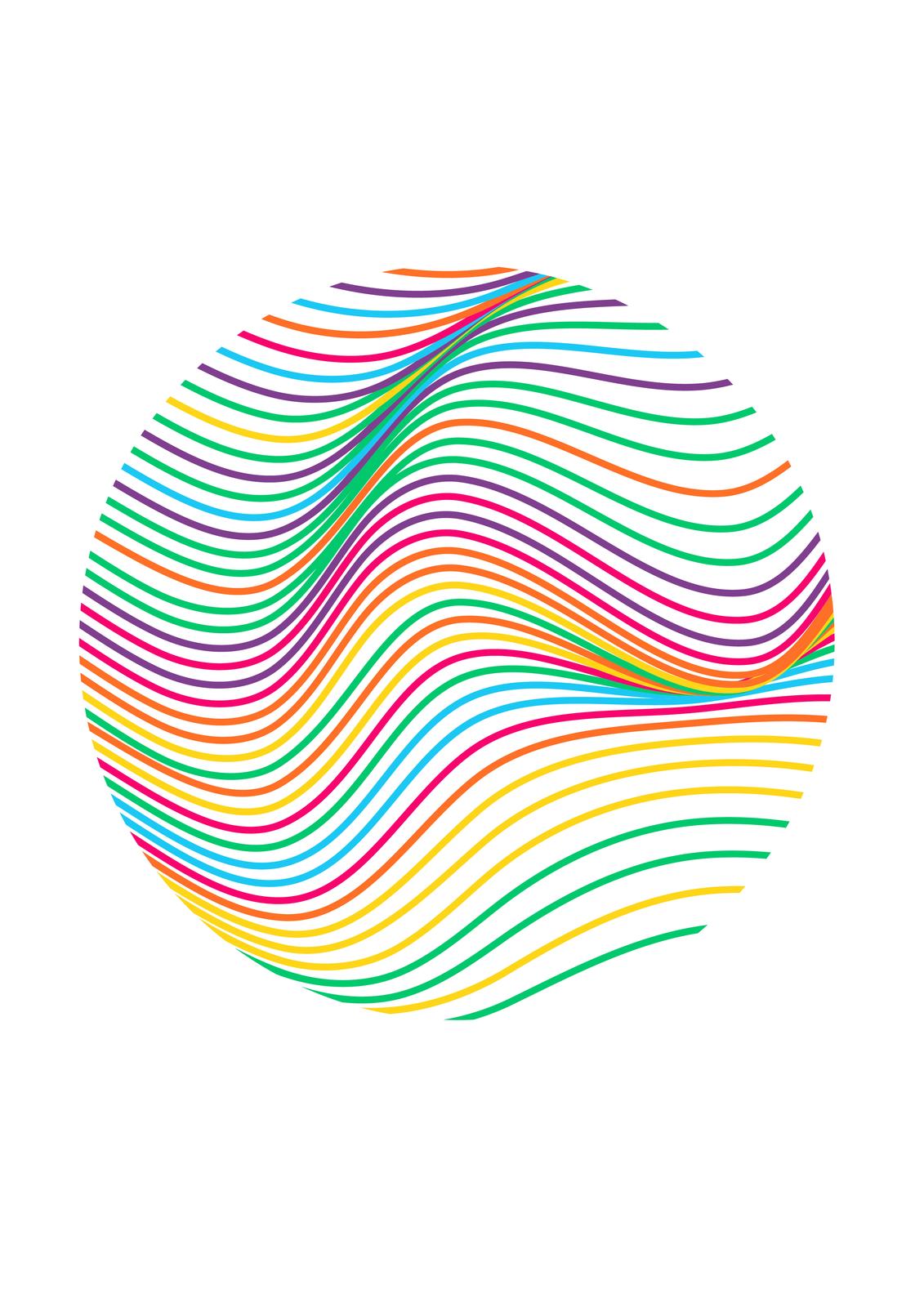 Vibrant Wave Circle Modern Art Wall Art